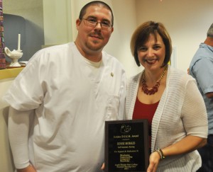 Graduate  Robert Keene with Denise Morales-Golden Duck Award Winner