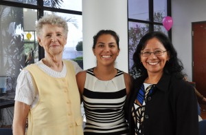 From left: Caroline Coley, Genesis Castillo, and Irene Castanon together before the start of the recognition ceremony.