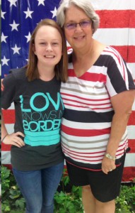 Shaina Todd and Marilyn Best at Bowling Green Elementary School at the close of the 2015-16 school year. 