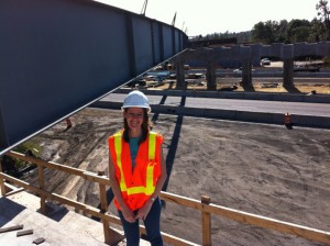 Sarah Futral at a bridge site under construction in New Tampa.