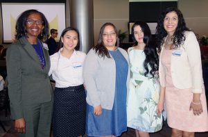 Dr. Sonji Nicholas, Michele MacBeth, and members of the All-Florida Academic Team