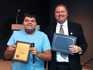 Trent Ferguson with Dr. Mark Bukowski, dean of student services