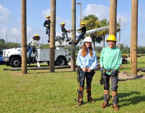 Students from Electrical Lineworker program