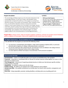 sample image of Cosmetology Program Map