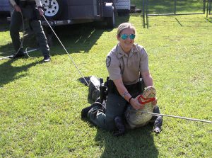 Shope in training to humanely capture and relocate alligators 