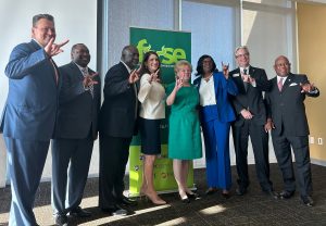 FCS Presidents and USF President Rhea Law standing in a line.