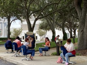 Drawing students on campus