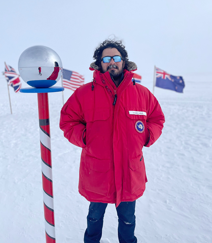 Daniel Duque at the Ceremonial South Pole