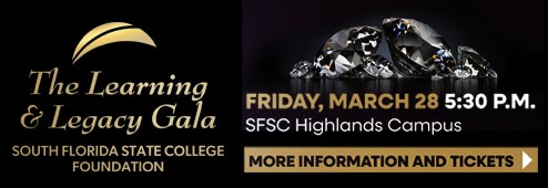The SFSC Foundation's Learning and Legacy Gala is Friday, March 28, at 6:30 p.m., at the Highlands Campus. Click here for more information and tickets.