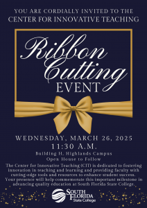 CIT Ribbon Cutting on Wednesday, March 26 at 11:30 a.m. in Building H