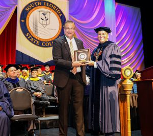 Don Elwell with President Fred Hawkins