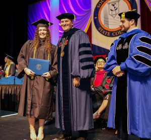 Katiana Reyes-Negron with President Fred Hawkins