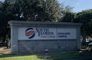 Monument sign for South Florida State College Highlands Campus