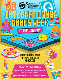 SFSC Library Hosts International Games Week Nov. 9-13, 2026.