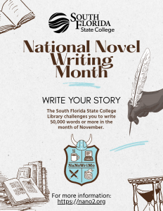 SFSC Library Hosts National Novel Writing Month for November.